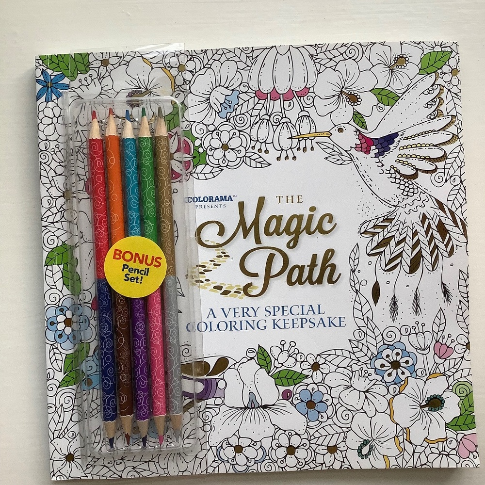 The Magic Path: By Colorama (2015, Trade Paperback) with Coloring Pencils